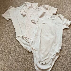 White Short-Sleeve Baby One-Piece Bodysuits - Set of 3, size 24 m